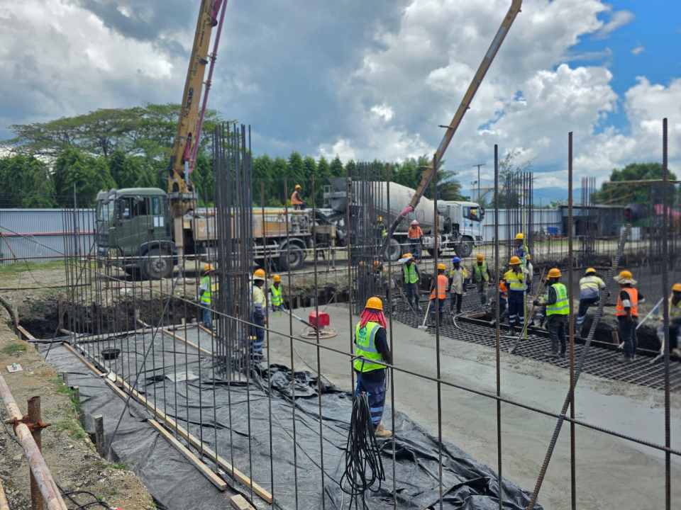 Concrete pouring at the new complex